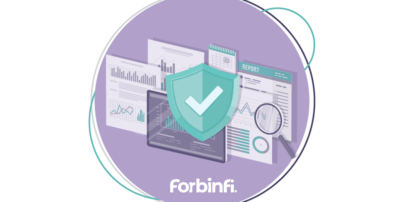 Data screens with security badge illustration
