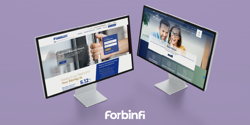 two website examples on a monitor