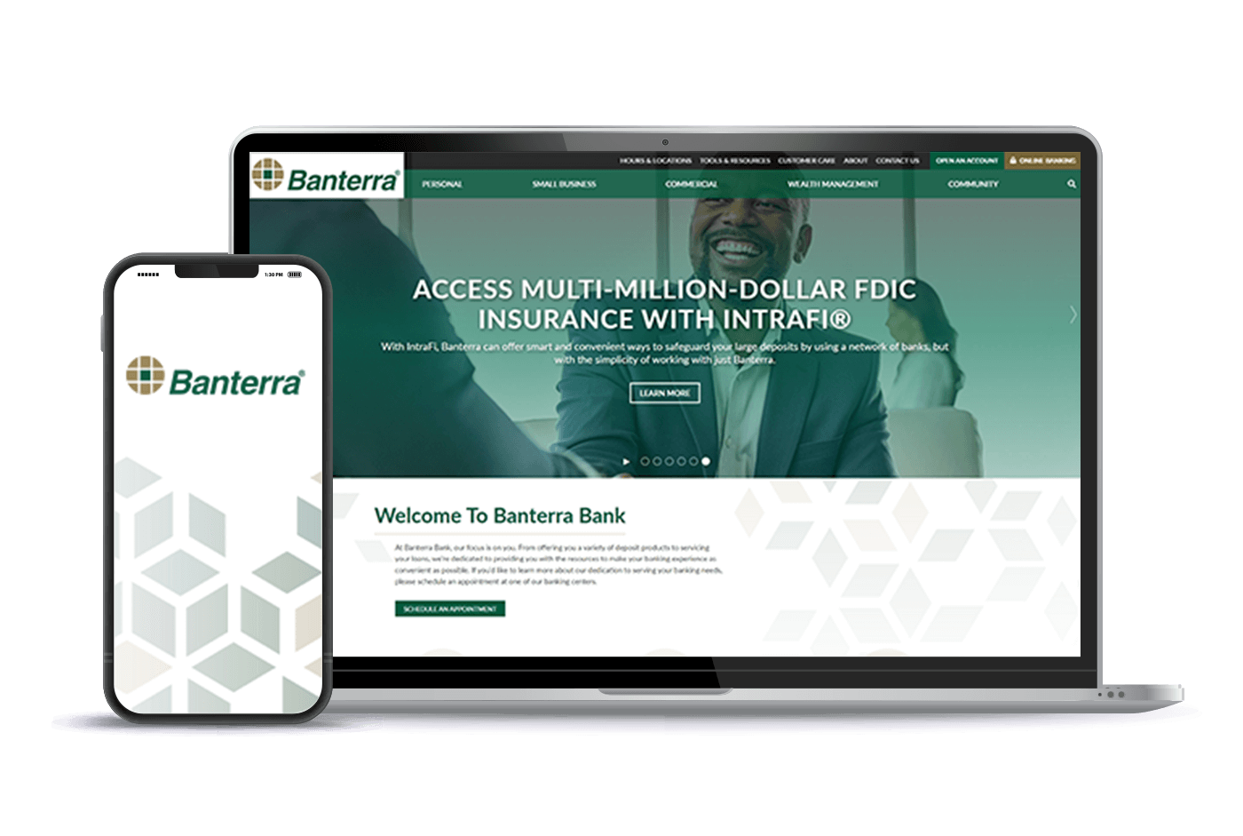 Banterra Bank Website Mockup