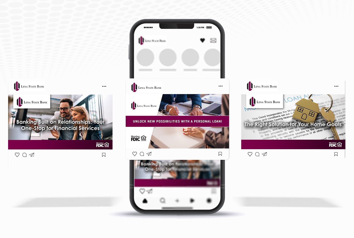 Lena State Bank Social Media Mockup