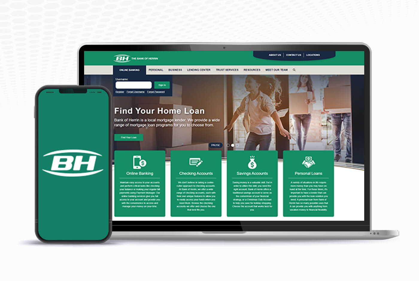 Bank of Herrin Website Mockup